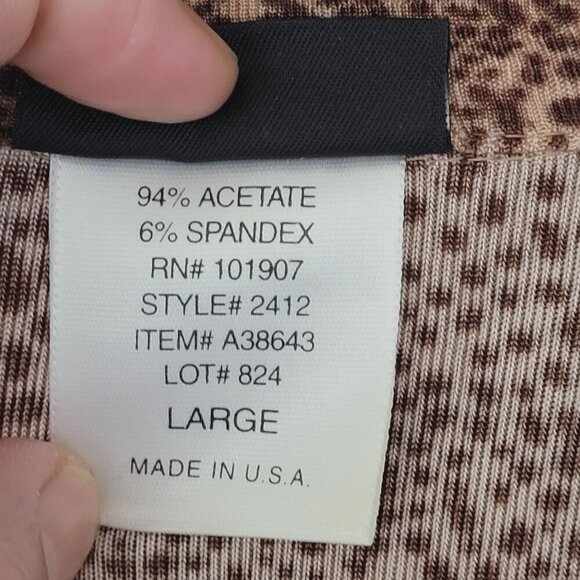 Vtg Citiknits Womens L Traveller Long Sleeve Button Down Animal Print  Shirt JCT - Picture 5 of 7